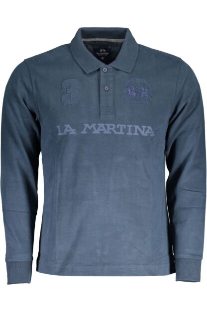 La Martina - Blue Cotton Men Polo Shirt