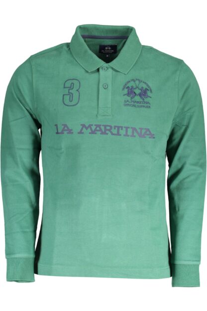 La Martina - Green Cotton Men Polo Shirt