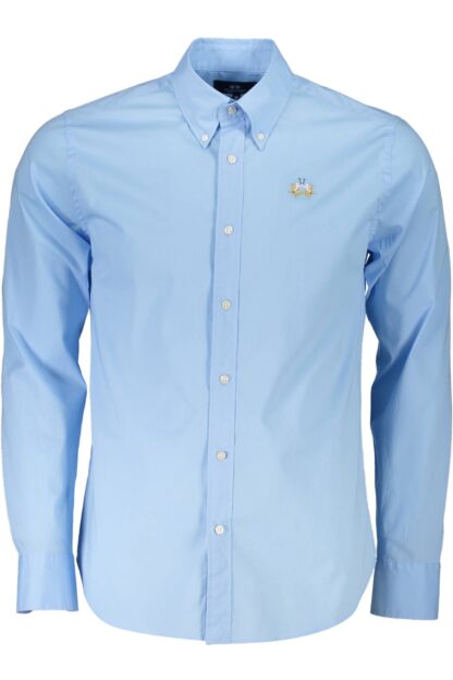 La Martina - Light Blue Cotton Men Shirt