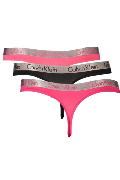 Calvin Klein - Pink Cotton Women Thong Pack