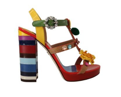 Dolce & Gabbana - Multicolor Floral Ankle Strap Heels