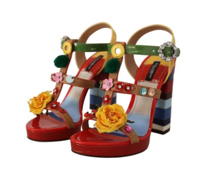 Dolce & Gabbana - Multicolor Floral Ankle Strap Heels