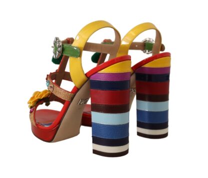 Dolce & Gabbana - Multicolor Floral Ankle Strap Heels