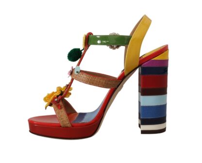 Dolce & Gabbana - Multicolor Floral Ankle Strap Heels