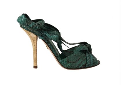 Dolce & Gabbana - Emerald Exotic Leather Heeled Sandals