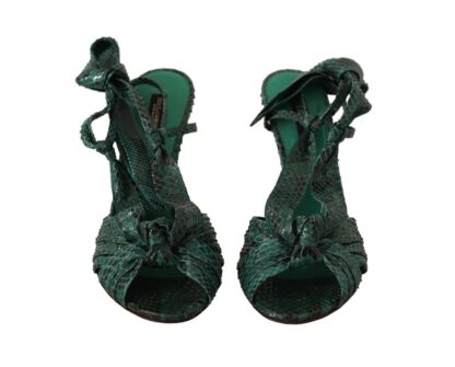 Dolce & Gabbana - Emerald Exotic Leather Heeled Sandals