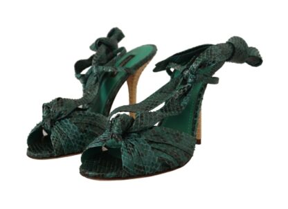 Dolce & Gabbana - Emerald Exotic Leather Heeled Sandals