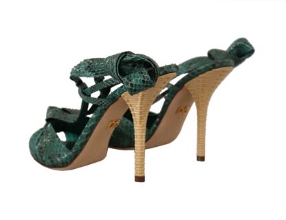 Dolce & Gabbana - Emerald Exotic Leather Heeled Sandals