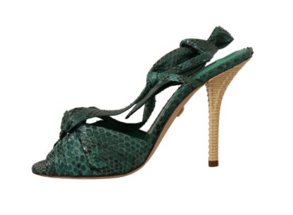 Dolce & Gabbana - Emerald Exotic Leather Heeled Sandals