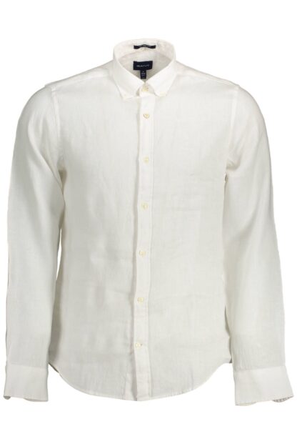 Gant - White Linen Men Shirt