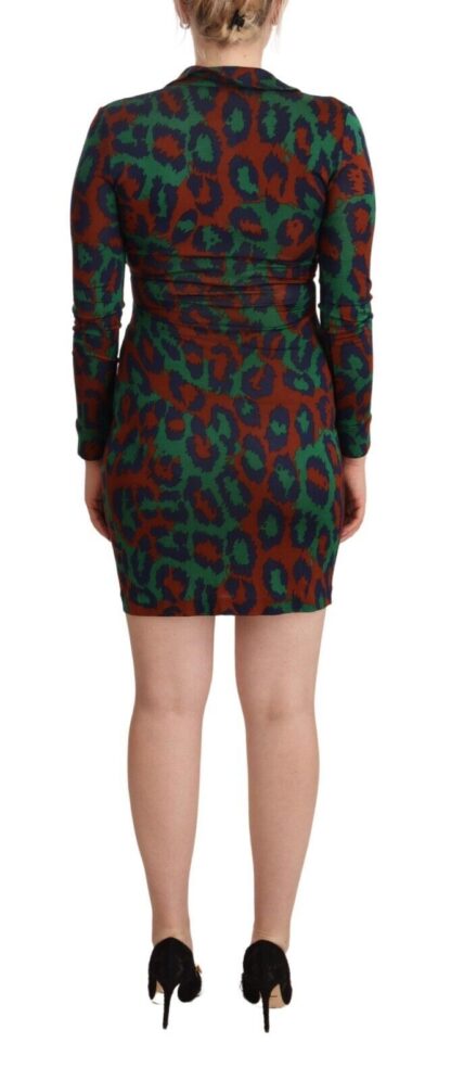 Diane Von Furstenberg - Silk Wrap Bodycon Mini Dress with Leopard Print