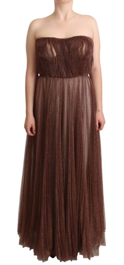 Dolce & Gabbana - Elegant Metallic Bronze Long Gown