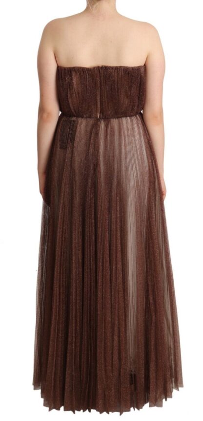 Dolce & Gabbana - Elegant Metallic Bronze Long Gown