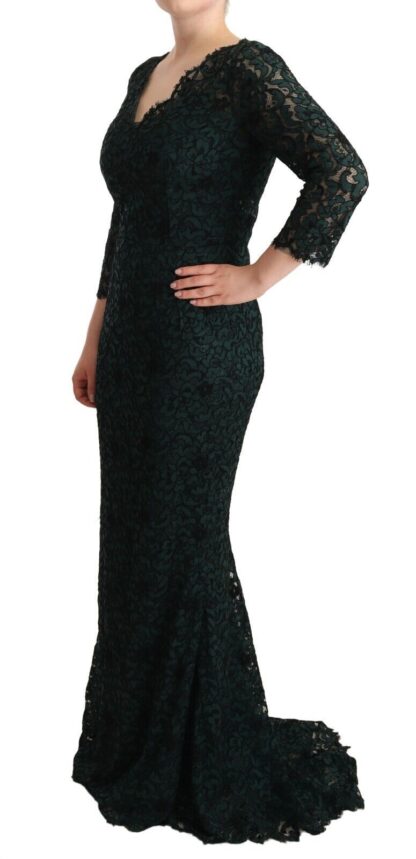 Dolce & Gabbana - Elegant Lace Floor-Length V-Neck Dress