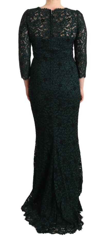 Dolce & Gabbana - Elegant Lace Floor-Length V-Neck Dress