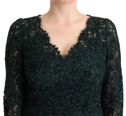 Dolce & Gabbana - Elegant Lace Floor-Length V-Neck Dress