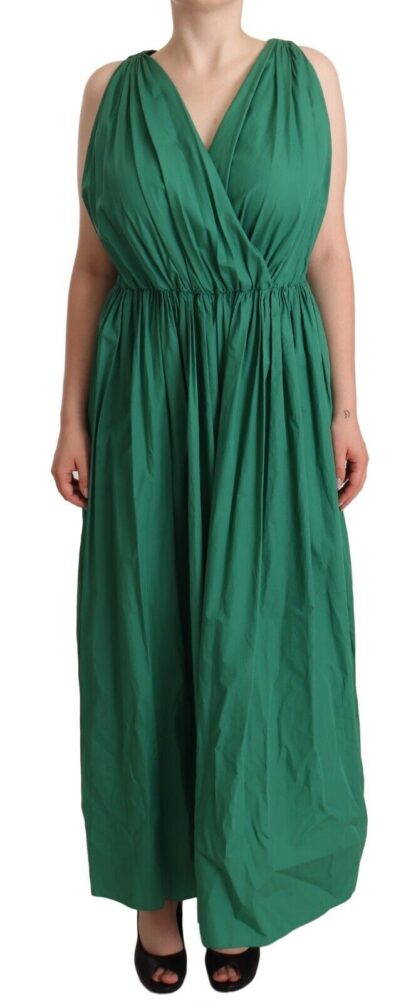 Dolce & Gabbana - Elegant Deep Green Sleeveless A-Line Dress