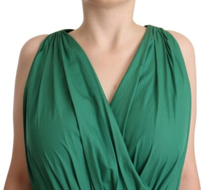 Dolce & Gabbana - Elegant Deep Green Sleeveless A-Line Dress