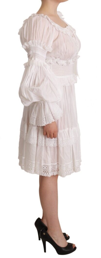 Dolce & Gabbana - Elegant Off-Shoulder Ruffled Dress in White