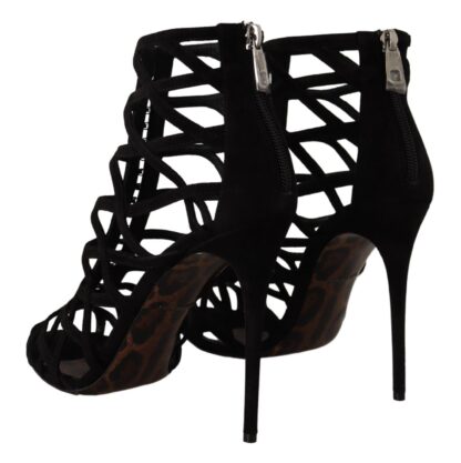 Dolce & Gabbana - Elegant Black Suede Heels Sandals