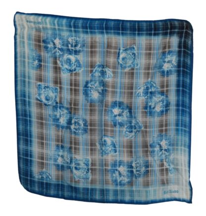 John Galliano - Elegant Floral Stripe Cotton Bandana