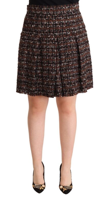 Dolce & Gabbana - Chic Brown A-line Pleated Mini Skirt