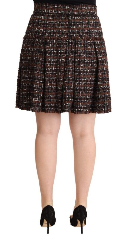 Dolce & Gabbana - Chic Brown A-line Pleated Mini Skirt