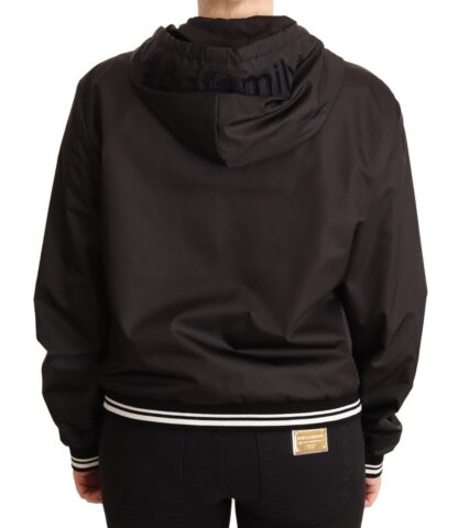 Dolce & Gabbana - Elegant Black Bomber Jacket with Hood