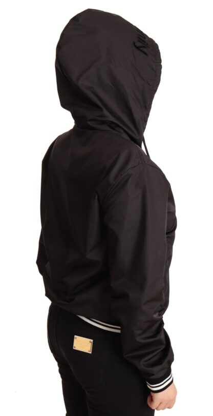 Dolce & Gabbana - Elegant Black Bomber Jacket with Hood