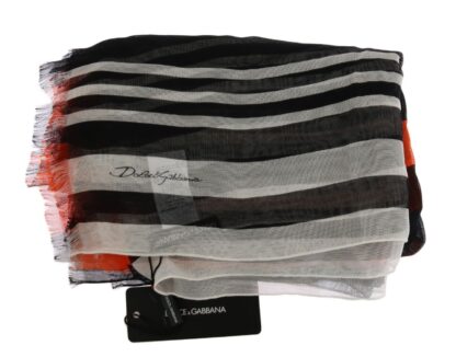 Dolce & Gabbana - Elegant Multicolor Silk Fringed Scarf