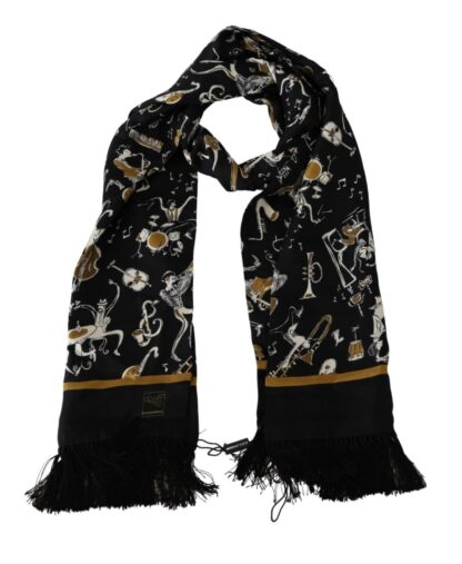 Dolce & Gabbana - Elegant Instrument Print Silk Scarf