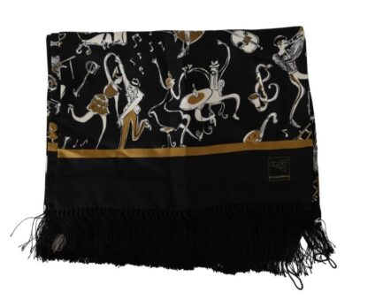 Dolce & Gabbana - Elegant Instrument Print Silk Scarf