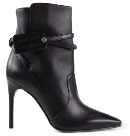 Off-White - Black Calfskin Women's Ankle Boot