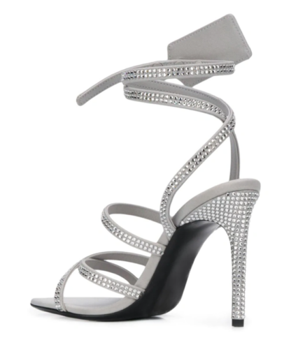 Off-White - Gray Calfskin Women Sandal