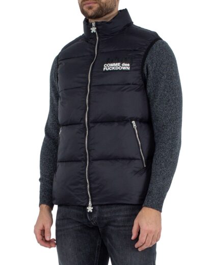 Comme Des Fuckdown - Sleek Sleeveless Padded Gilet with Rubber Logo