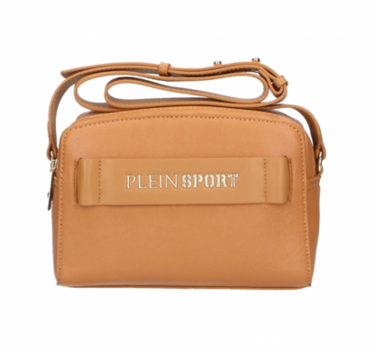 Plein Sport - Chic Camel-Toned Crossbody with Double Zip Closure