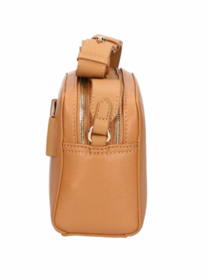 Plein Sport - Chic Camel-Toned Crossbody with Double Zip Closure