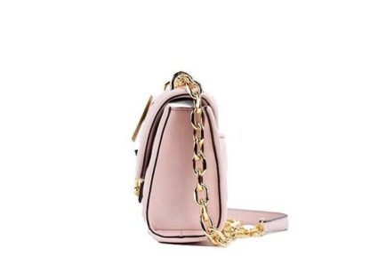 Michael Kors - Serena Small Smooth Pink Vegan Leather Studded Flap Crossbody Bag