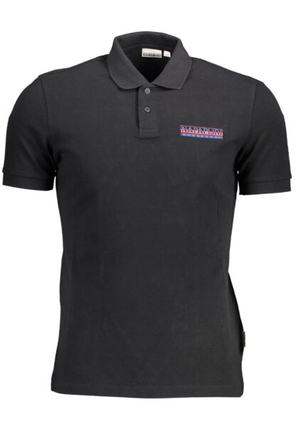 Napapijri - Black Cotton Men Polo Shirt