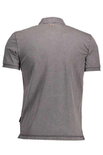 Napapijri - Gray Cotton Men Polo Shirt