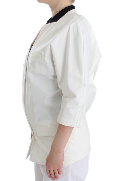 Andrea Pompilio - Chic White Cotton Blend Blazer