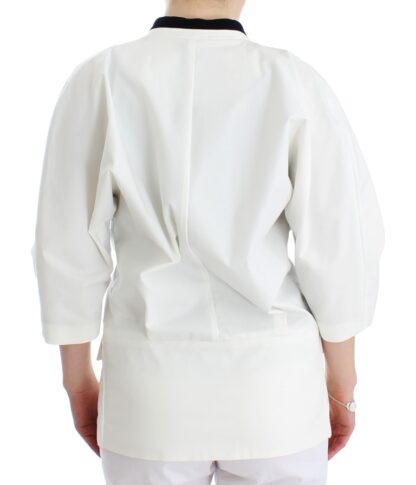 Andrea Pompilio - Chic White Cotton Blend Blazer