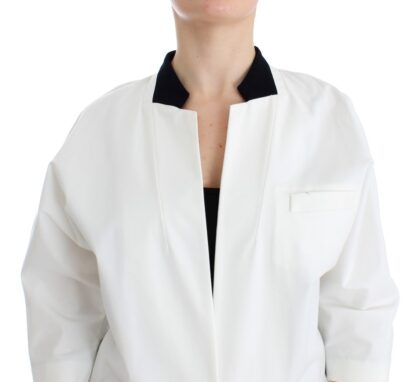 Andrea Pompilio - Chic White Cotton Blend Blazer