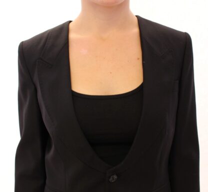 Dolce & Gabbana - Elegant Silk-Blend Black Blazer with Scarf Back Detail