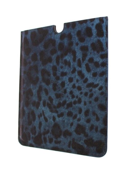 Dolce & Gabbana - Chic Blue Leopard Print Tablet Case