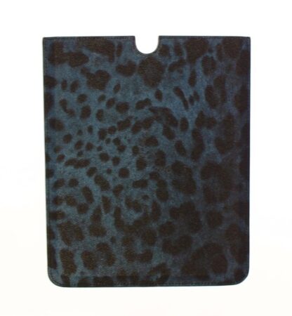 Dolce & Gabbana - Chic Blue Leopard Print Tablet Case