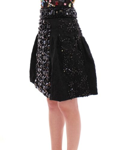 Dolce & Gabbana - Black Crystal Embellished Masterpiece Skirt