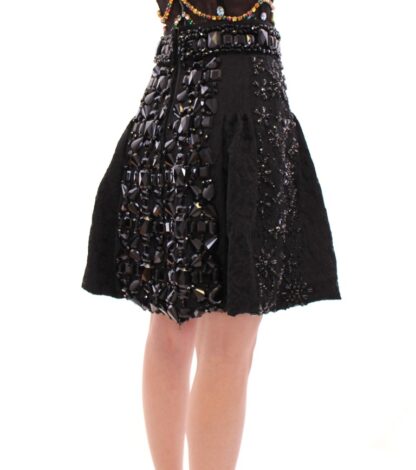 Dolce & Gabbana - Black Crystal Embellished Masterpiece Skirt