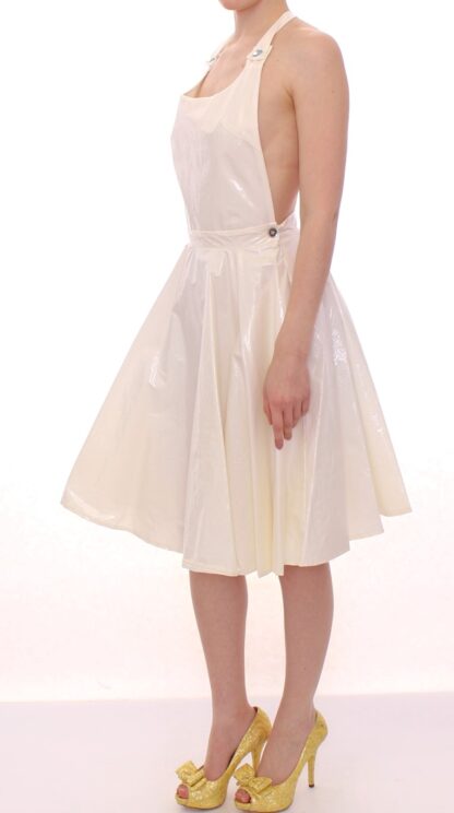 Licia Florio - Elegant White Tea Halterneck Dress