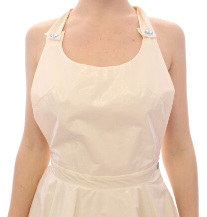 Licia Florio - Elegant White Tea Halterneck Dress